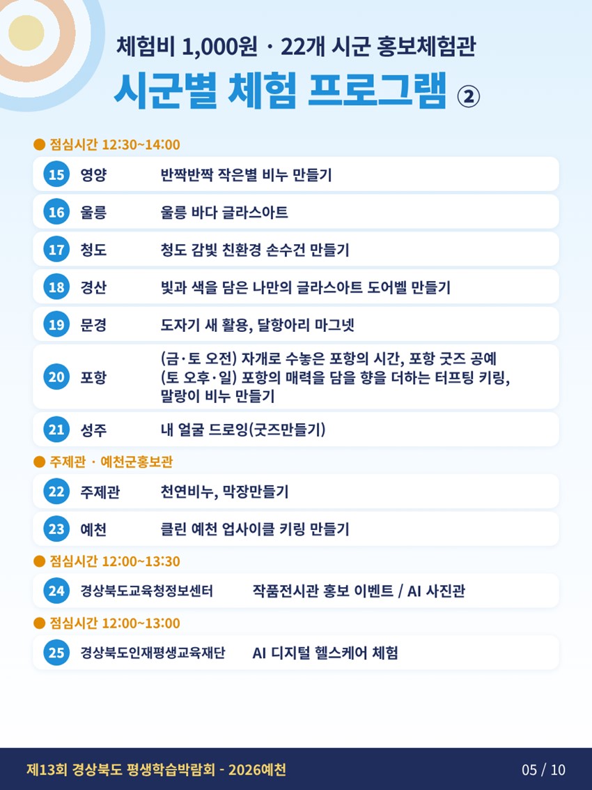 5.배움을 쏘다, 내일을 향해! 「제13회 경상북도 평생학습박람회–2026 예천」 개최 안내